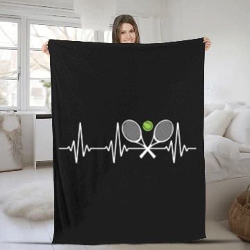 Discover Tennis Tennis Player Fleece Blankets