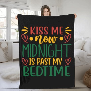 Discover kiss me now midnight is past my bedtime Fleece Blankets