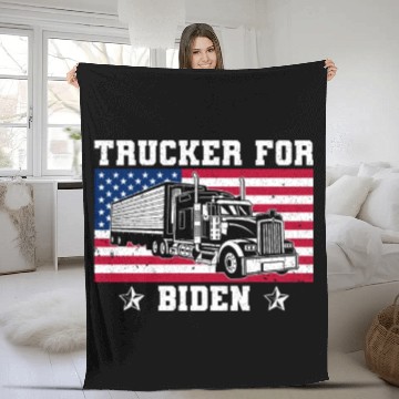 Discover Trucker For Joe Biden, Elections Fleece Blankets