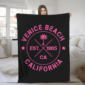 Discover Venice Beach California Los Angeles USA Hollywood Fleece Blankets