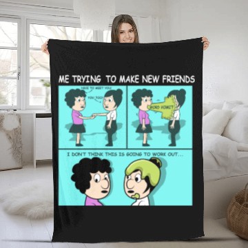 Discover New Friends Vomit Friendly Person Gift Fleece Blankets
