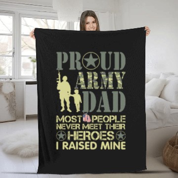 Discover Proud Army National Guard Dad American Flag Fleece Blankets