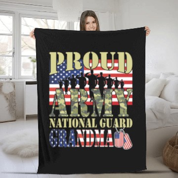 Discover Proud Army National Guard Grandma Fleece Blankets