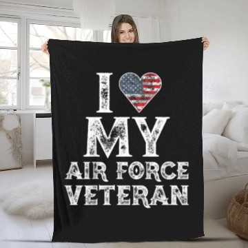 Discover I Love My Air Force Veteran Vintage Gift Fleece Blankets