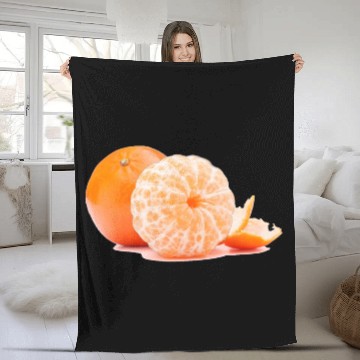 Discover Tangerine orange fruit Fleece Blankets