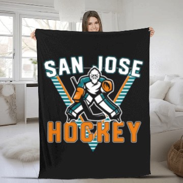 Discover Old School San Jose Hockey Retro 90S Gift Fleece Blankets
