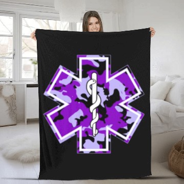 Discover Camouflage Emt Ems Purple Camo Emt Gift Fleece Blankets