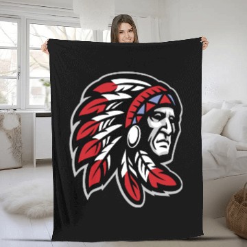 Discover Native American Indian Headdress Fleece Blankets