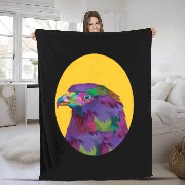 Discover Psychadelic Wolf Animals Colorful Artistic Magic F Fleece Blankets