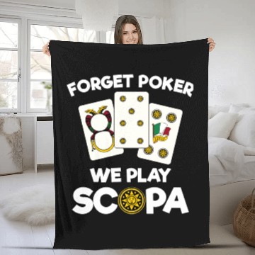 Discover Funny Scopa Quote Italian Card Game Fleece Blankets