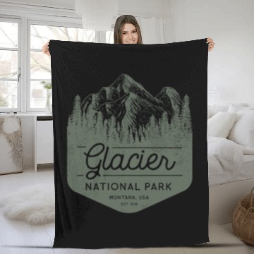 Discover Glacier National Park Hiking Montana Fleece Blankets
