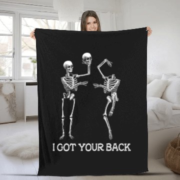 Discover I GOT YOUR BACK SKELETON HEAD LOST HALLOWEEN Fleece Blankets