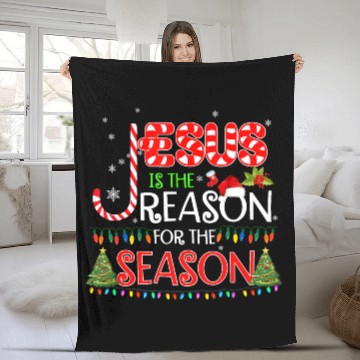 Discover Jesus Is The Reason For The Season Christmas Fleece Blankets