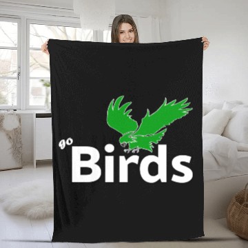 Discover Go Birds (Kelly Green) Fleece Blankets