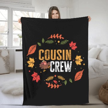 Discover Cousin Crew Funny Turkey Matching Family Fleece Blankets