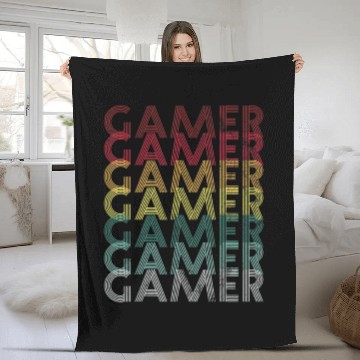 Discover Gamer Retro 70s Gift Game Funny Fleece Blankets