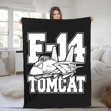 Discover F-14 Tomcat Classic Fighter Jet Aircraft Cartoon Fleece Blankets