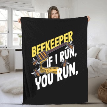 Discover Beekeeper If I Run You Run Honey Bee Fleece Blankets