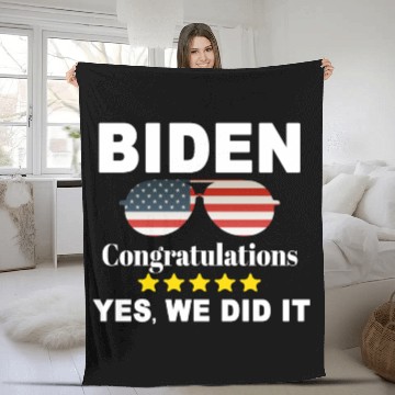 Discover Congratulations biden wins 2020 Celebration Fleece Blankets