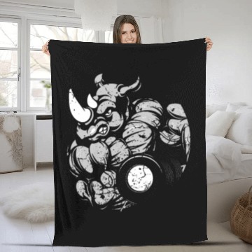 Discover Gym Fitness Rhino Fleece Blankets