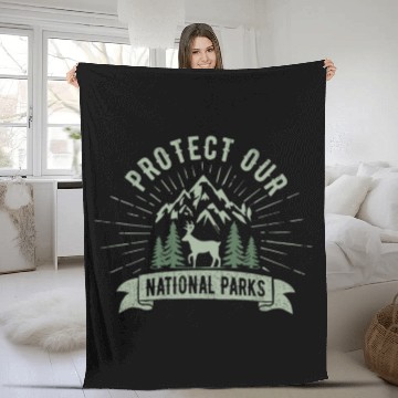 Discover Protect Our National Parks Vintage Colors Fleece Blankets