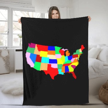 Discover USA Patchwork Map Fleece Blankets