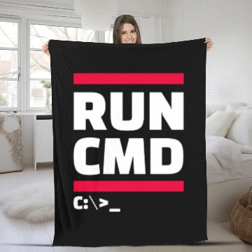 Discover run cmd Fleece Blankets