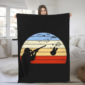 Discover Bird Hunting Gift Duck and Goose Hunter Vintage Fleece Blankets