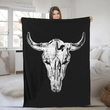Discover Cow Skull Fleece Blankets