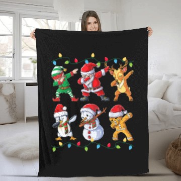 Discover Dabbing Santa Elf Friends Christmas Kids Boys Fleece Blankets