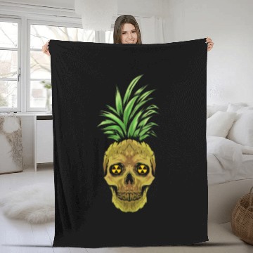 Discover Radiology Pineapple Skull - Radiology Technician Fleece Blankets