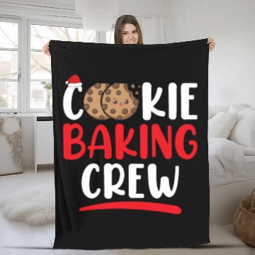 Discover Christmas Cookie Baking Crew Gingerbread Fleece Blankets