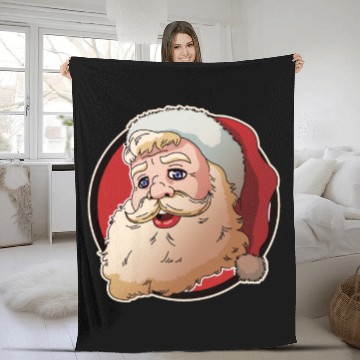 Discover Christmas Funny Vintage Santa Claus Xmas Present Fleece Blankets