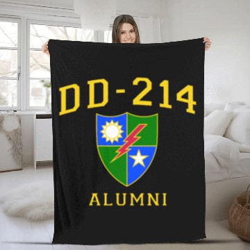 Discover US Army Ranger Veteran DD214 Alumni Logo Insignia Fleece Blankets