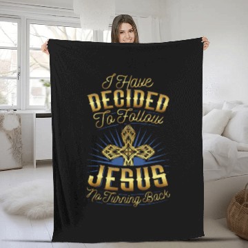 Discover I Have Decided to Follow Jesus No Turning Back Fleece Blankets