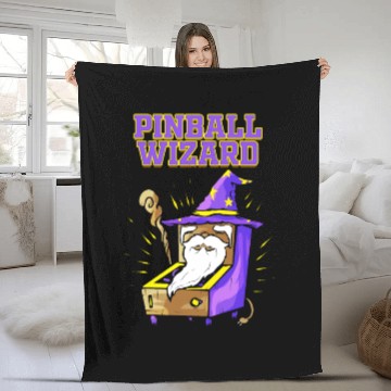 Discover Funny Pinball Machine Pinball Wizard Retro Arcade Fleece Blankets