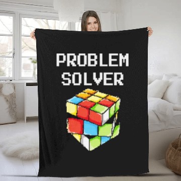 Discover Problem Solver Puzzle Cube Math Nerd Fleece Blankets