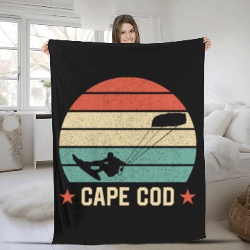 Discover Cape Cod Kitesurfing Fleece Blankets