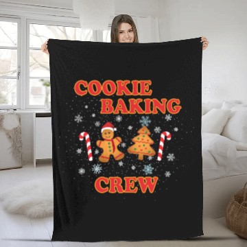 Discover Gingerbread Cookie Baking Crew Fleece Blankets