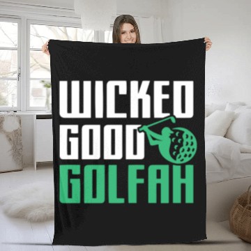 Discover Funny New England Accent, Wicked Good Golfer Gift Fleece Blankets