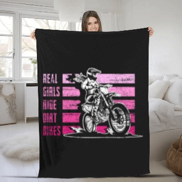 Discover Motocross Dirt Bike Fleece Blankets