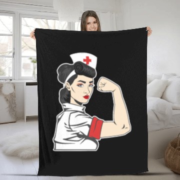 Discover Strong Nurse Design for Health Care Professionals Fleece Blankets