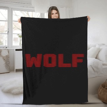 Discover Wolf Dotted Text Design Fleece Blankets