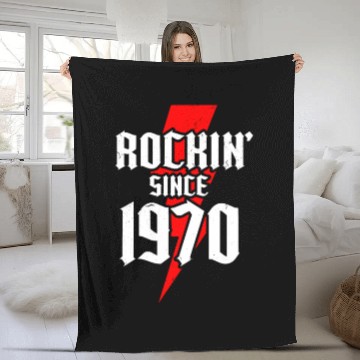 Discover 50 Year Old Classic Rock 1970 50th Birthday Gift Fleece Blankets