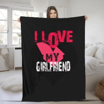 Discover I LOVE MY GIRLFRIEND Fleece Blankets