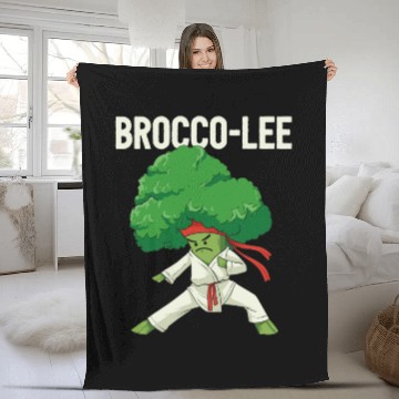 Discover Brocco Lee Broccoli Karate Vegan Vegetarian MMA Fleece Blankets