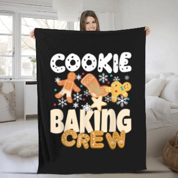 Discover Cookie Baking Crew Authentic Christmas Baker Team Fleece Blankets