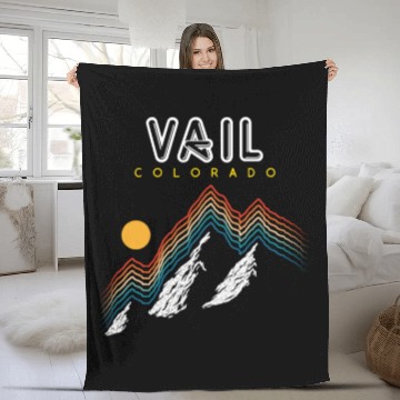 Discover Vail Colorado Usa Ski Resort 1980S Retro Fleece Blankets