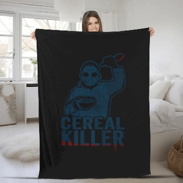 Discover Vintage Funny Cereal Killer Breakfast Fleece Blankets