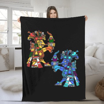 Discover Aztec God Mayan Civilization Inca Culture Gift Fleece Blankets